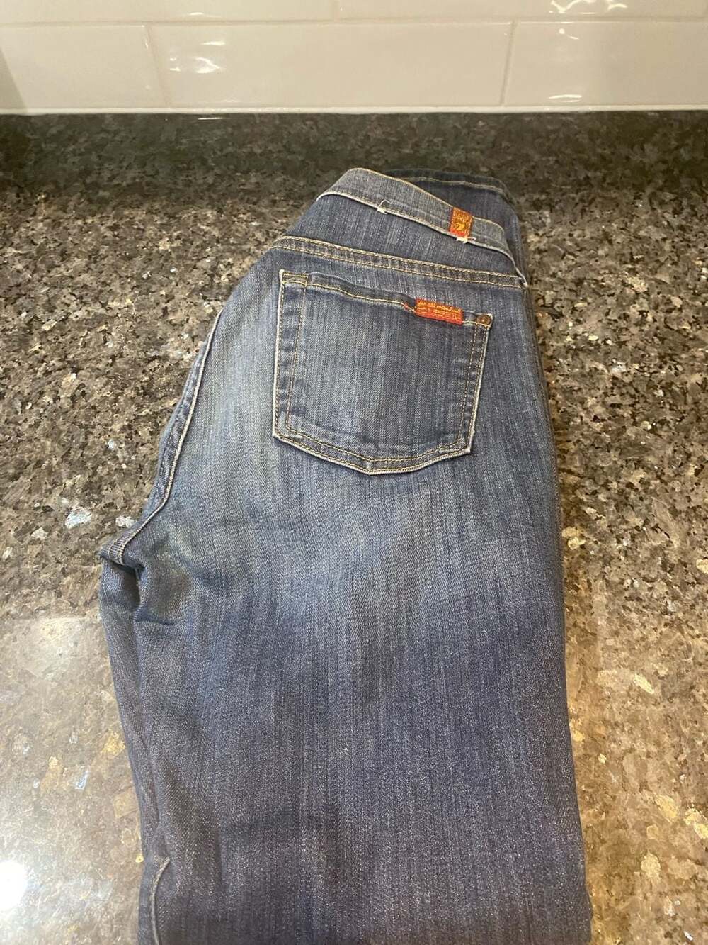 7 For All Mankind VTG Dojo Crop Flip-Flop Jeans Dark Wash Size 26 *Excellent